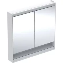   Geberit One tükrös szekrény nyitott polccal és világítással 90x90 cm, két ajtóval, fehér 505.833.00.2
