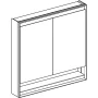 Geberit One tükrös szekrény nyitott polccal és világítással 90x90 cm, két ajtóval, fehér 505.833.00.2