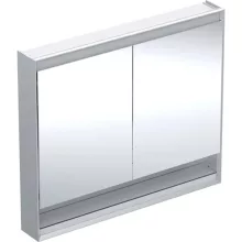   Geberit One tükrös szekrény nyitott polccal és világítással 105x90 cm, két ajtóval, alumínium 505.834.00.1
