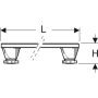 Geberit láb- és keresztelemkészlet 70 cm, gyantakő zuhanytálcákhoz 140 cm-től 554.959.00.2