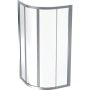 Geberit GEO sarok zuhanykabin 90x190 cm átlátszó üveggel, Reflex bevonat, ezüst profil 560.121.00.2