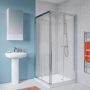 Geberit GEO szögletes zuhanykabin 90x190 cm átlátszó üveggel, Reflex bevonat, ezüst profil 560.122.00.2