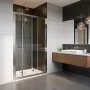 Geberit Geo tolóajtó 170x190 cm, átlátszó üveggel, Reflex bevonattal, ezüst profillal 560.193.00.2