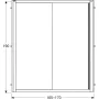 Geberit Geo tolóajtó 170x190 cm, átlátszó üveggel, Reflex bevonattal, ezüst profillal 560.193.00.2