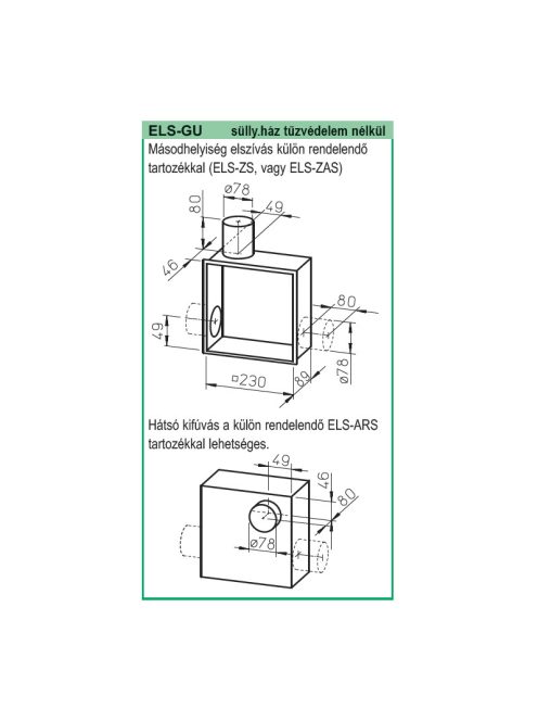 Helios ELS-GU falon belüli ventilátorház