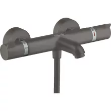   Hansgrohe Ecostat Comfort szálcsiszolt fekete/króm termosztátos kádcsaptelep 13114340
