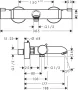 Hansgrohe Ecostat Comfort szálcsiszolt fekete/króm termosztátos kádcsaptelep 13114340