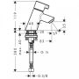 Hansgrohe Talis S Pillar 40 hidegvizes csaptelep kézmosóhoz, króm 13132000