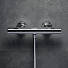 Hansgrohe Ecostat Fine termosztátos zuhanycsaptelep elegáns króm felülettel.