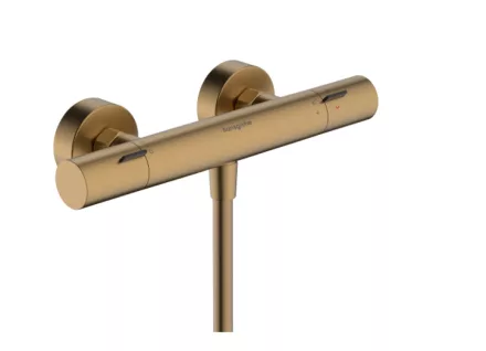 Hansgrohe Ecostat Fine termosztátos zuhanycsaptelep elegáns szálcsiszolt bronz felülettel.