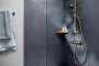 Hansgrohe Ecostat Fine falsíkon kívüli zuhanytermosztát, szálcsiszolt bronz kivitelben.
