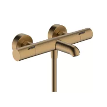 Hansgrohe Ecostat Fine termosztátos kádcsaptelep elegáns szálcsiszolt bronz felülettel.