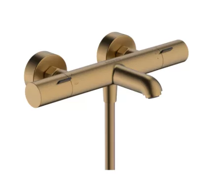 Hansgrohe Ecostat Fine termosztátos kádcsaptelep elegáns szálcsiszolt bronz felülettel.