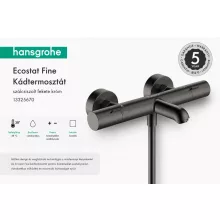 Hansgrohe Ecostat Fine termosztátos kádcsaptelep elegáns szálcsiszolt fekete króm felülettel.