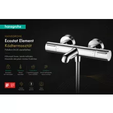 Hansgrohe Ecostat Element kádtermosztát, króm kivitelben.