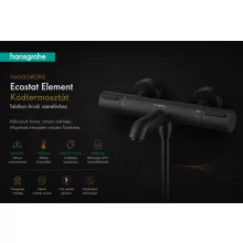 Hansgrohe Ecostat Element kádtermosztát, szálcsiszolt fekete króm kivitelben.