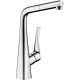 Hansgrohe Metris M71 konyhai csaptelep 320 EcoSmart, kihúzható zuhanyfejjel króm 14781000