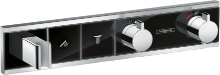 Hansgrohe RainSelect termosztát falsík alatti szereléshez, 2 fogyasztóhoz, króm/fekete 15355600