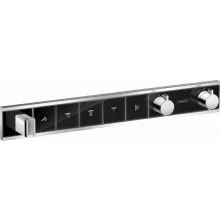   Hansgrohe RainSelect termosztátos zuhanycsaptelep 5 fogyasztóhoz, króm/fekete 15358600