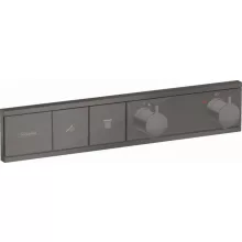   Hansgrohe RainSelect szálcsiszolt fekete/króm falsík alatti termosztátos csaptelep 15380340