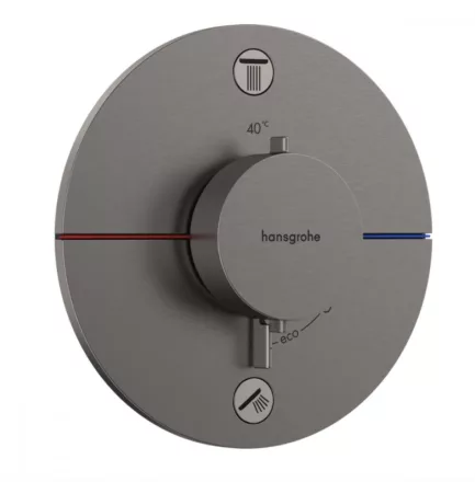Hansgrohe ShowerSelect Comfort S falsík alatti 2 funkciós termosztát, szálcsiszolt fekete króm 15554340