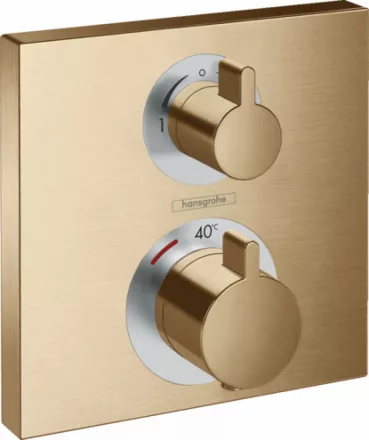 Hansgrohe Ecostat Square szálcsiszolt bronz falsík alatti termosztát 2 fogyasztóhoz 15714140