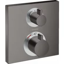   Hansgrohe Ecostat Square szálcsiszolt fekete/króm falsík alatti termosztát 2 fogyasztóhoz 15714340