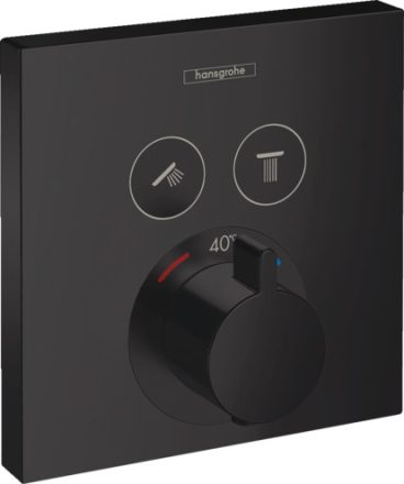 Hansgrohe ShowerSelect 2 fogyasztós matt fekete termosztát falsík alatti szereléshez 15763670