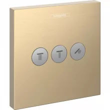   Hansgrohe ShowerSelect elzáró- és váltószelep falsík alatti szereléshez 3 fogyasztóhoz, szálcsiszolt bronz 15764140