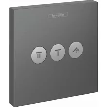   Hansgrohe ShowerSelect elzáró- és váltószelep falsík alatti szereléshez 3 fogyasztóhoz, szálcsiszolt fekete króm 15764340