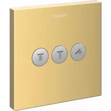   Hansgrohe ShowerSelect elzáró- és váltószelep falsík alatti szereléshez 3 fogyasztóhoz polírozott arany hatású 15764990