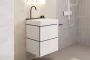 Hansgrohe Avalegra AquaUnit 580/475 SolidSurface mosdó mosdórendszerrel, fehér/szálcsiszolt fekete króm 22472340