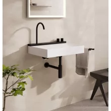   Hansgrohe Avalegra AquaUnit 580/475 SolidSurface mosdó mosdórendszerrel, fehér/matt fekete 22472670