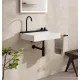 Hansgrohe Avalegra AquaUnit 580/475 SolidSurface mosdó mosdórendszerrel, fehér/matt fekete 22472670