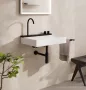 Hansgrohe Avalegra AquaUnit 580/475 SolidSurface mosdó mosdórendszerrel, fehér/matt fekete 22472670