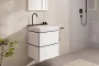 Hansgrohe Avalegra AquaUnit 580/475 SolidSurface mosdó mosdórendszerrel, fehér/matt fekete 22472670