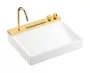 Hansgrohe Avalegra AquaUnit 580/475 SolidSurface mosdó mosdórendszerrel, fehér/polírozott arany hatású 22472990