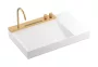 Hansgrohe Avalegra AquaUnit 780/475 SolidSurface mosdó szálcsiszolt bronz mosdórendszerrel, balos/fehér 22473140
