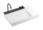 Hansgrohe Avalegra AquaUnit 780/475 SolidSurface mosdó szálcsiszolt fekete/króm mosdórendszerrel, balos/fehér 22473340