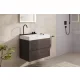 Hansgrohe Avalegra AquaUnit 780/475 SolidSurface mosdó matt fekete mosdórendszerrel, balos/fehér 22473670