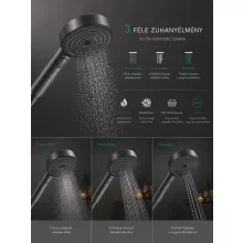 Hansgrohe Pulsify Select S 3jet Relaxation kézizuhany 105 EcoSmart technológiával, szálcsiszolt fekete króm kivitelben.