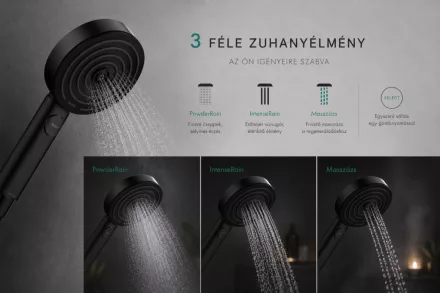 Hansgrohe Pulsify Select S 3 jet Relaxation kézizuhany 105 EcoSmart, matt fekete 24111670