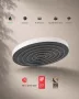 Hansgrohe Pulsify S EcoSmart fejzuhany PowderRain vízsugárral és matt fehér felülettel.