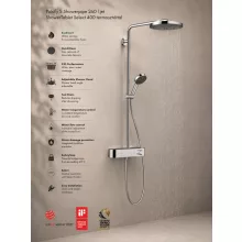  Hansgrohe Pulsify S Zuhanyrendszer 260, 1 jet és ShowerTablet Select 400 króm 24220000