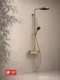 Hansgrohe Pulsify S 260 mm fejzuhanyos zuhanyrendszer ShowerTablet Select 400 termosztáttal, szálcsiszolt bronz felülettel.