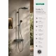 Hansgrohe Pulsify S 260 mm fejzuhanyos zuhanyrendszer ShowerTablet Select 400 termosztáttal, szálcsiszolt fekete króm felülettel.