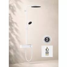 Hansgrohe Pulsify S 260 mm fejzuhanyos zuhanyrendszer ShowerTablet Select 400 termosztáttal, matt fehér színben.