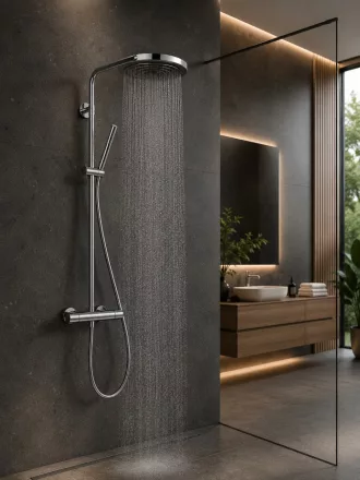 Hansgrohe Pulsify S Puro zuhanyrendszer 260 Ecostat Fine termosztáttal króm 24222000