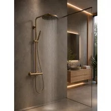 Hansgrohe Pulsify S Puro zuhanyrendszer 260 Ecostat Fine termosztáttal szálcsiszolt bronz 24222140
