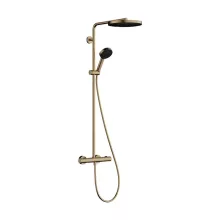   Hansgrohe Pulsify S Puro zuhanyrendszer 260, Ecostat Fine termosztáttal és 3jet kézizuhannyal, szálcsiszolt bronz 24236140